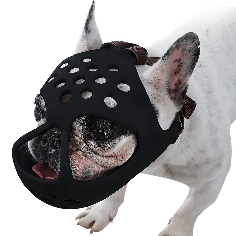 Soft Silicone Muzzle for Short Snout Dogs, Biting, Chewing, Licking, French Bulldog, Ideal for Flat-Faced Dogs