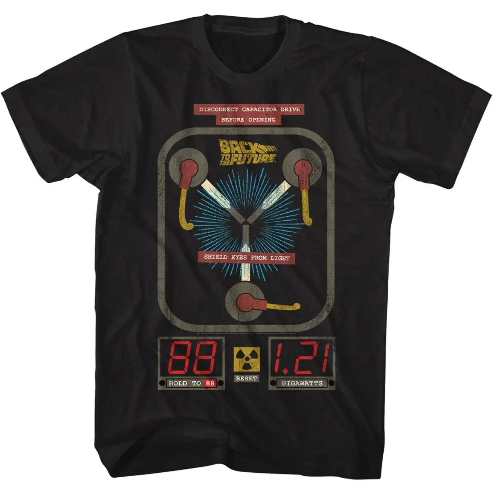 Back To The Future Disconnect Capacitor Drive Before Opening Men's T Shirt vintage Washed Versatile designer clothes