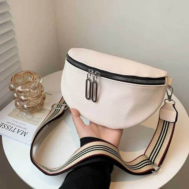 Eleganckie, jednokolorowe, miękkie saszetki ze skóry PU dla kobiet Stylowa saszetka na talię Kobieca saszetka na talię Damska torba na klatkę piersiową Charm Crossbody