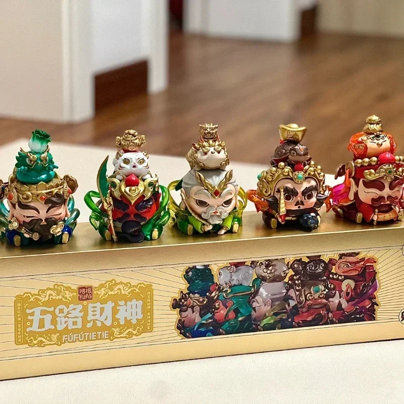 

Восточный талисман, подлинные наклейки с благословением, серия «Пять дорог», «Бог богатства», слепая коробка, ручная работа, притяжение богатства, открытие удачи