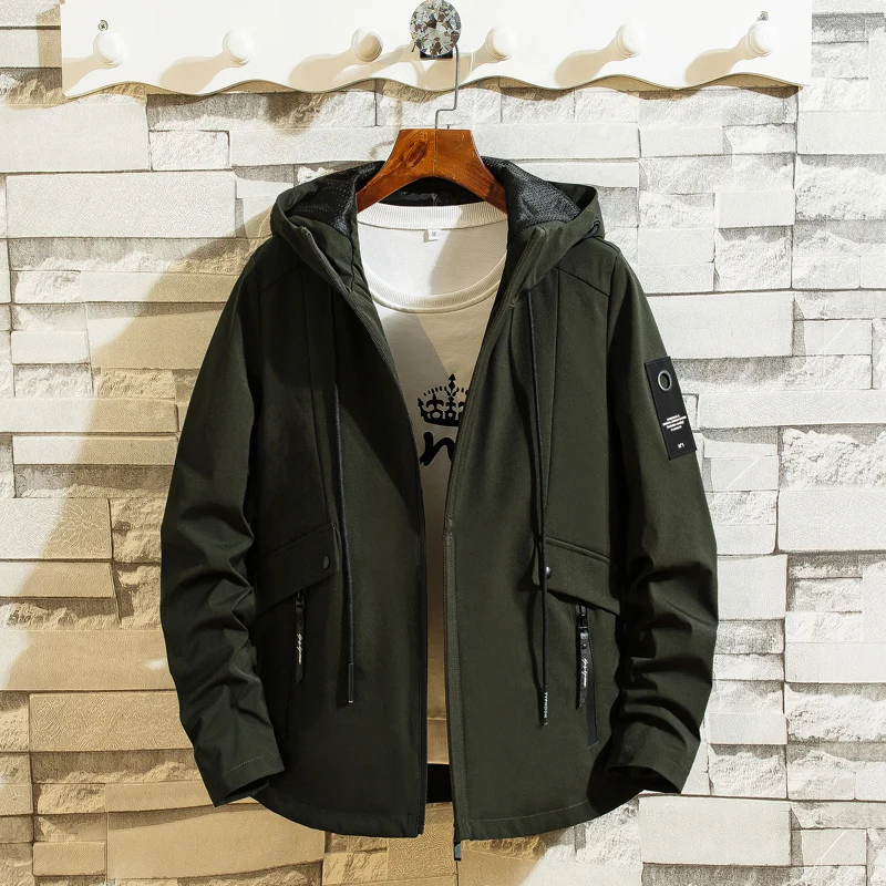 Men's Outdoor Sports Casual Windproof Breathable Cool Hooded Jacket for Spring Autumn Comfortable Casual Simple Trendy Jacket