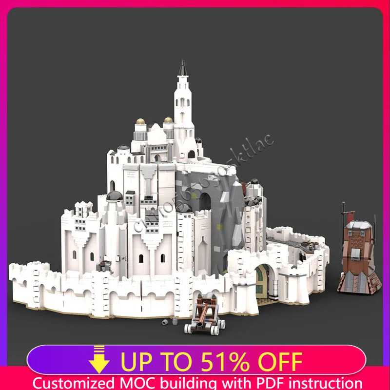 

Лидер продаж, 4337 шт., фантазийный белый замок, строительный блок, модель эпического фильма, архитектурный пейзаж, кирпичи, детская сборка, подарок