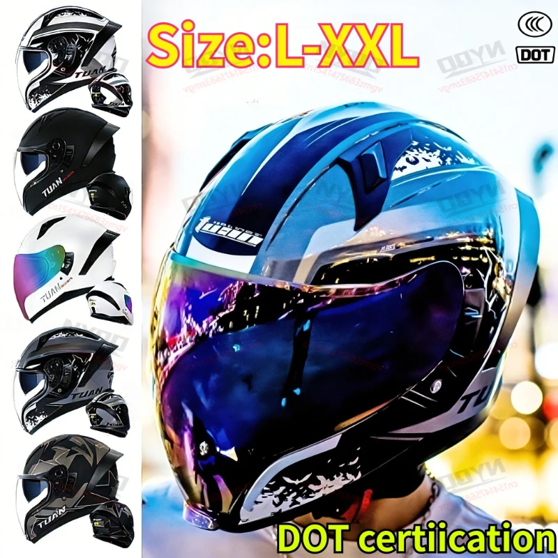 

Hot Flip Up Full Face Helmet, 3C DOT Certified Lightweight All Season Safety Helmet for Men Women Motorcycle Riding