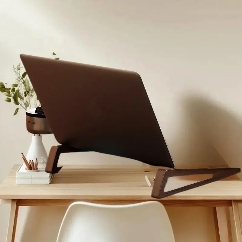 {YY30} 1 Set faltbarer Laptopständer aus Holz – verstellbar, ergonomisch 12 °   Winkel mit Kühldesign für Notebook-Tablet