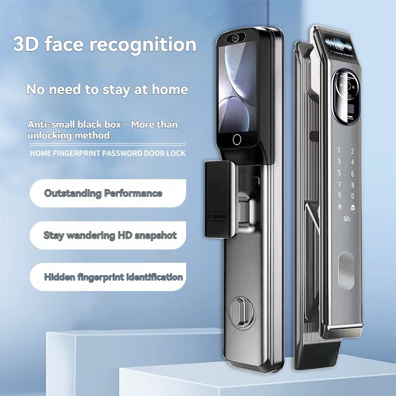 Aluminum Alloy Intelligent Lock for Home Security New Fingerprint Face Recognition Scanner Remote Video Intercom for Wood Cloud