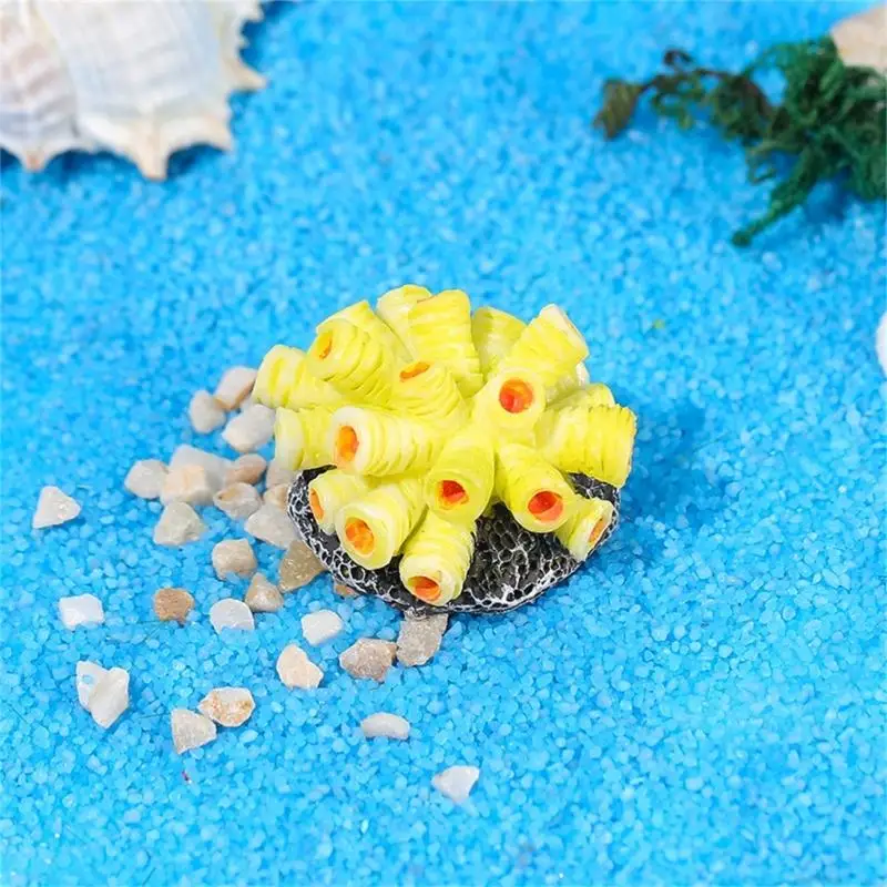 D0AD Decorative Resins Coral Seaweed Figures Ornaments for Fish Tanks 11Pieces Set