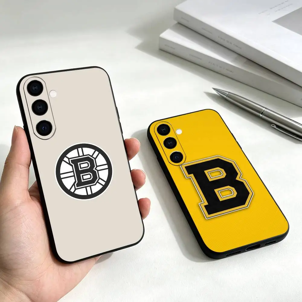 Football Fashion Boston B-Bruins Phone Case Black Silicone Soft For Samsung Galaxy A73,A72,A71,A70,A53,A52,A51 Gift