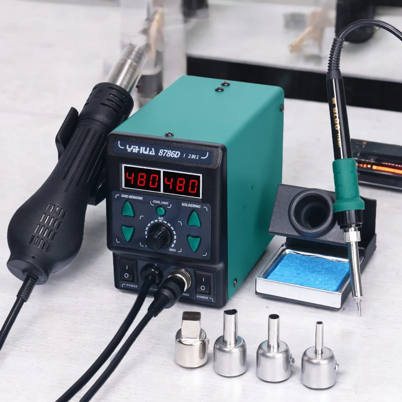 YIHUA 8786D-I Rapid Heating Phone Repair SMD Solder Tool Iron Hot Air Soldering Station