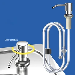 Soap Dispenser For Kitchen Sink Stainless Steel Refill from The Top  for Counter Top with Liquid Soap Large Bottle