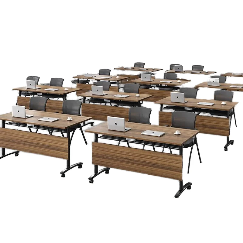 *Dual-Sided Folding Training Table Chair Set for Classroom Office Long Double Desk with Conference Table Splicing for School Use