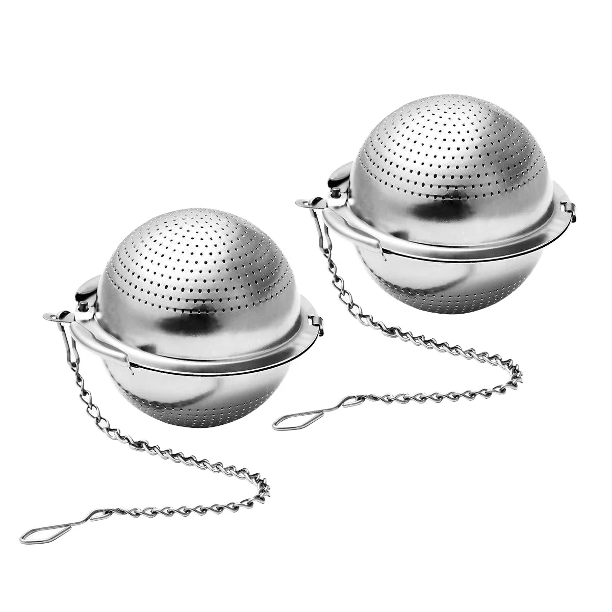 

2Pcs Stainless Steel Tea Strainer Ball Shape Loose Leaf Infuser Filter Creative Tea Filter for Home Office Brewing