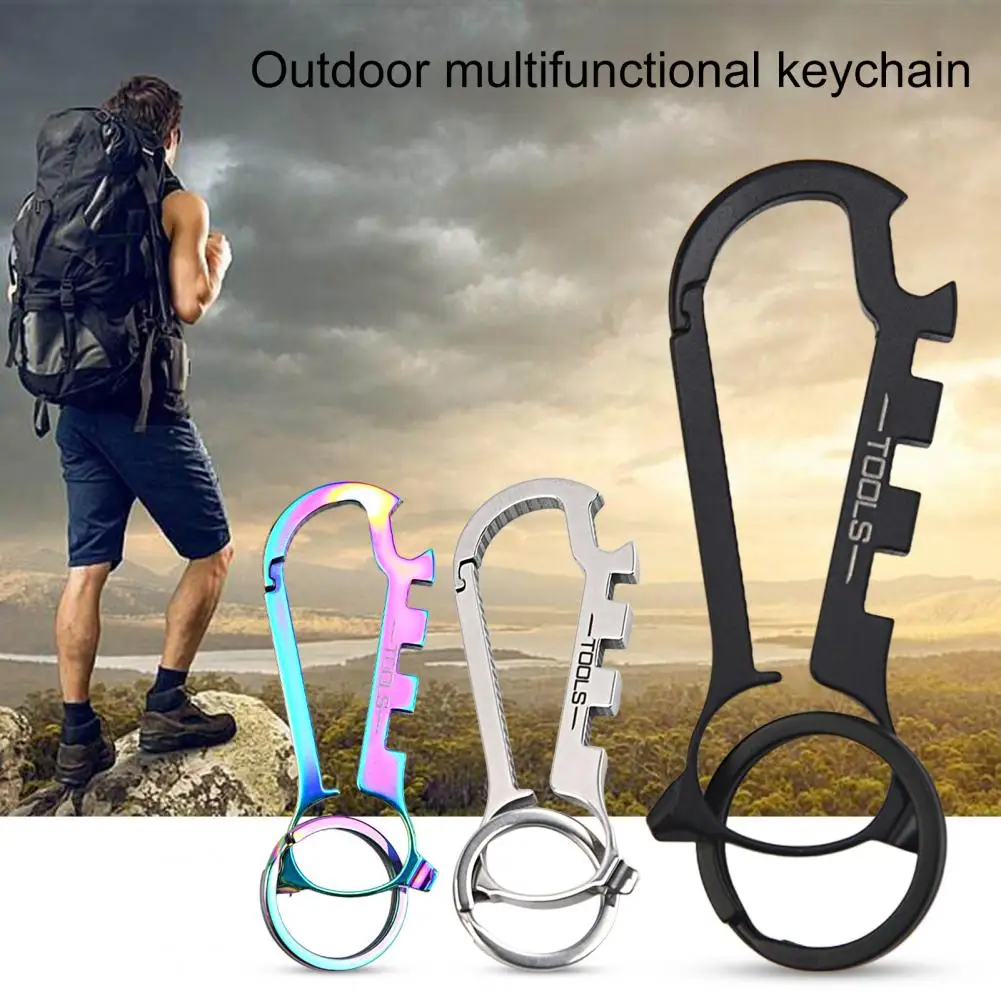 Bottle Opener Keychain  Useful Fine Workmanship Easy to Use  Screw Wrench Keychain Bottle Opener Tool for Camping