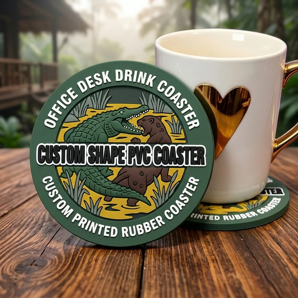 Custom Logo Round PVC Cup Coaster Anti-Slip Heat Resistant Drink Mat Table Protection Home Decor Personalized Gift