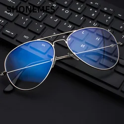 Shonemes Classic Pilot Eyeglasses Retro Anti Blue Light Glasses Frame Optical Computer Eyewear for Women Men