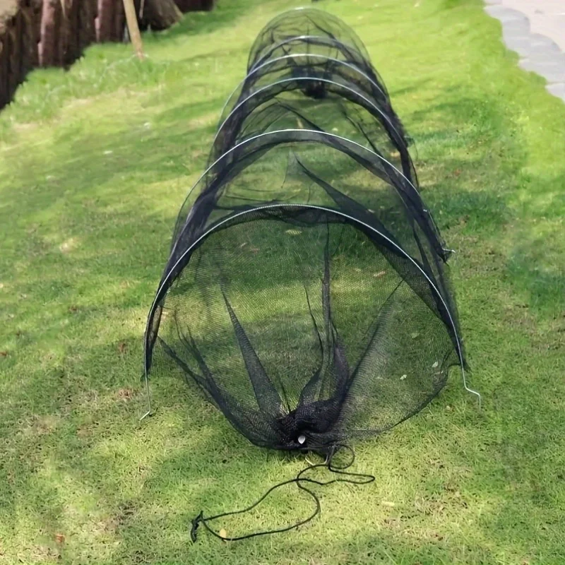 

1PC Collapsible Black Mesh Tunnel - UV Protection, Bird & Insect Barrier for Backyard Farms & Greenhouses, Durable Cover for