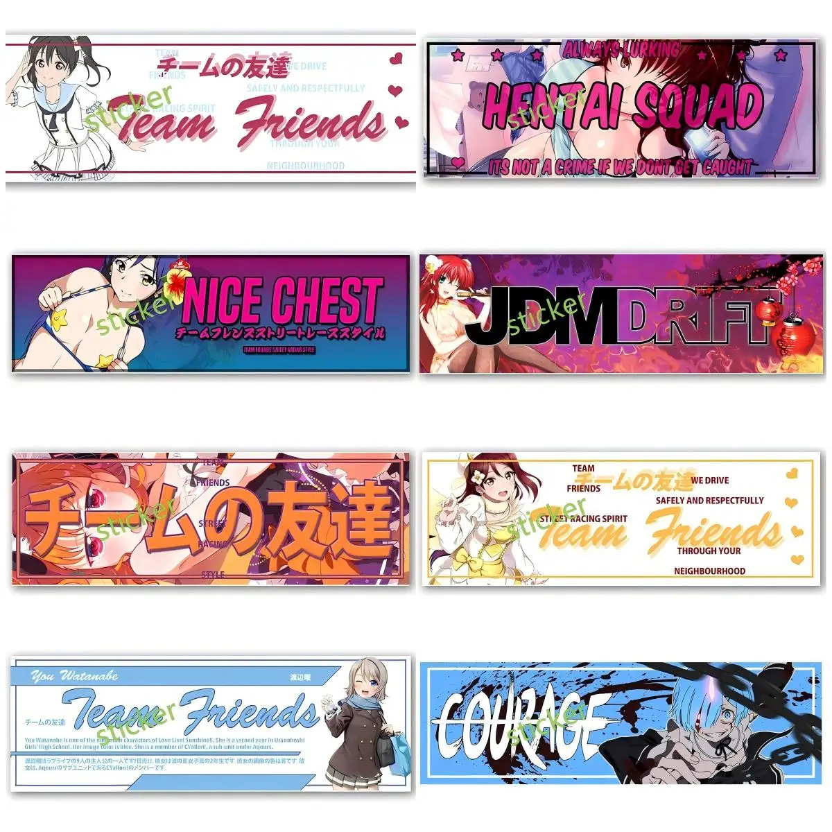 

Anime Slap Retro Window Fine Decal Personality Creative Car Stickers Waterproof Vinyl Accessories JDM VAN Decoration