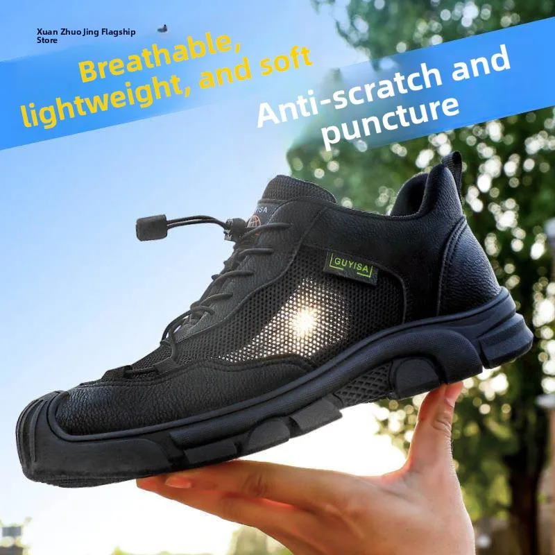 

Men's Safety Shoes Comfortable Steel Toe Anti- Crush Resistant Wear-Proof Soft Bottom Work Shoes Labor Protection Footwear