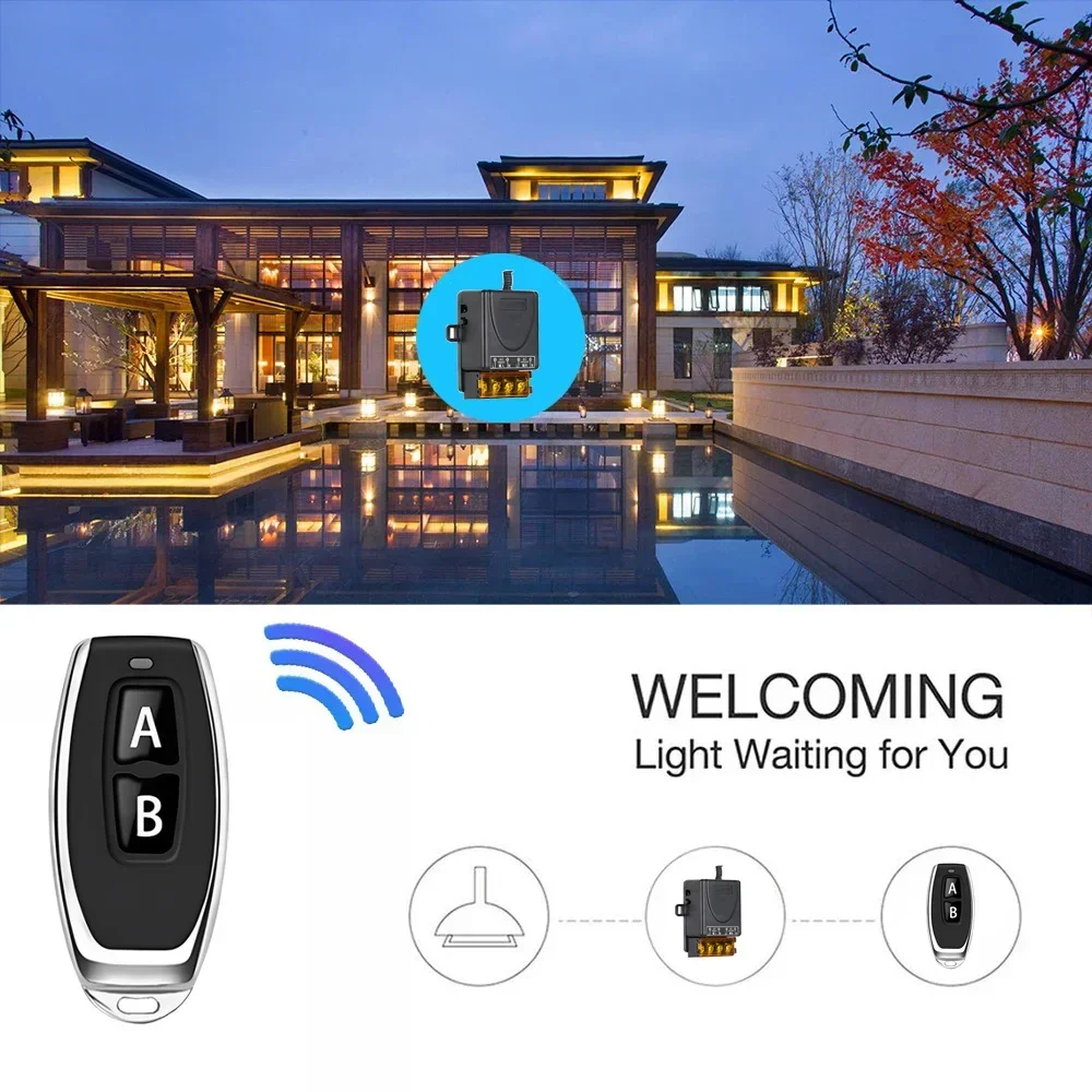 AC 110V 220V 30A Relay Wireless Remote Control Switch System RF 433Mhz Transmitter On Off for Water Heaters Ceiling LED Lamp