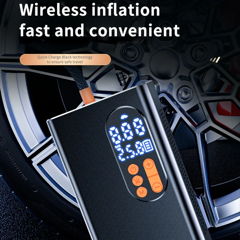 Digital Pressure Car Tire Bicycle Basketball Balloon  DC Multifunction Wireless Car Tire Inflator Portable Air Pump