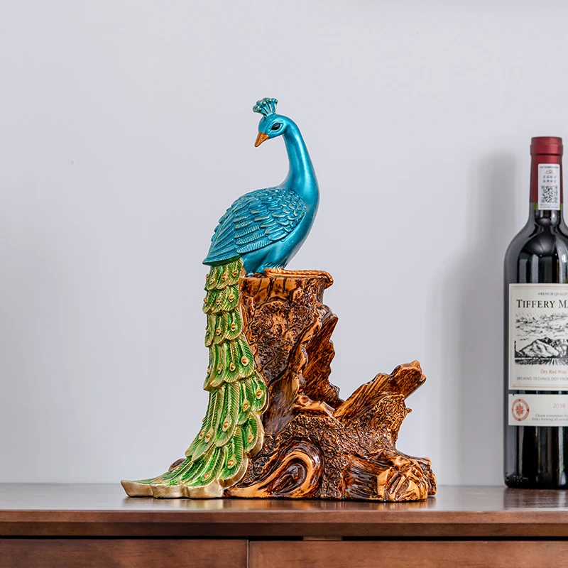 Peacock Statue Wine Bottle Rack Resin Bird Nest Champagne Holder Wedding Tableware Ornament Restaurant Decor Home Bar Craft