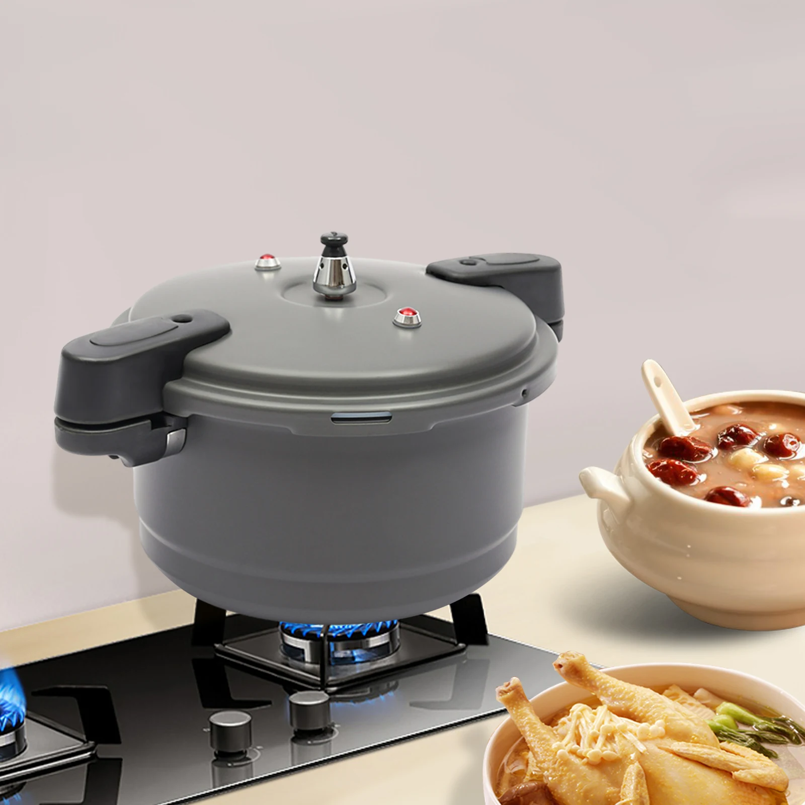 

9L/9.5Qt Round Canner Pressure Cooker Pressure Cooker Aluminum Alloy 10.43*10.43*10.24 Inch