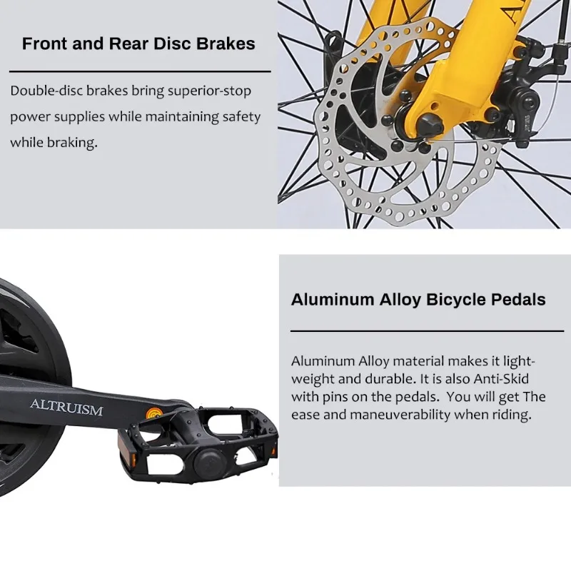 ALTRUISM H6 دراجة MTB نسائية ذات تعليق كامل مقاس 26 بوصة، 21 سرعة، إطار فولاذي، فرامل قرصية، مثالية للمسارات