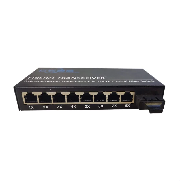 8Rj45 POE/NP/4G/3G Network Compatible SFP Form Factor Fiber Optic Media Converter SC Optical Equipment Fiber Optic Equipment