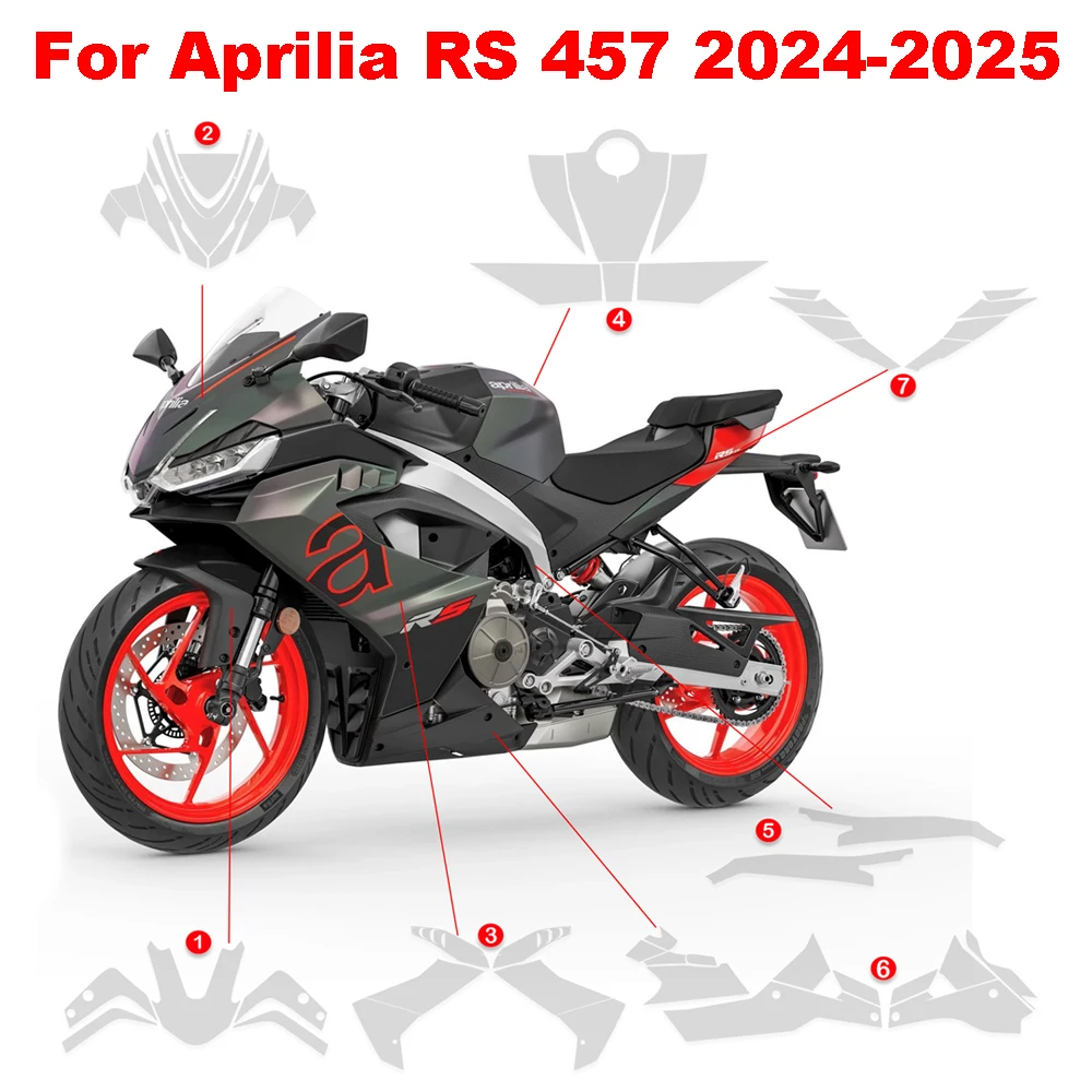 

Для Aprilia RS457 rs457 2024-2025 PPF ТПУ мотоциклетный обтекатель защита от царапин прозрачная невидимая пленка