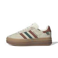 Adidas Originals Gazelle Bold Non Slip and Wear Resistant Training Shoes for Women, in Beige Brown Green Color