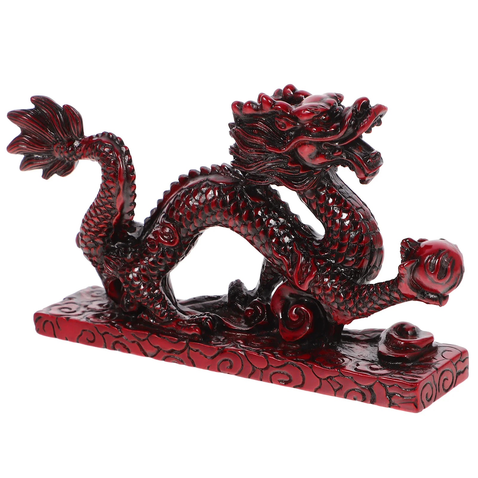 Riqueza Sorte Escultura Animal, Estátua De Dragão De Resina, Estátuas Chinesas, Escritório Oriental