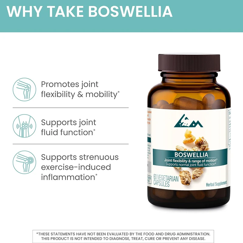 

Boswellia, Joint support for mobility and flexibility, promoting tissue preservation, 250mg, 60 capsules