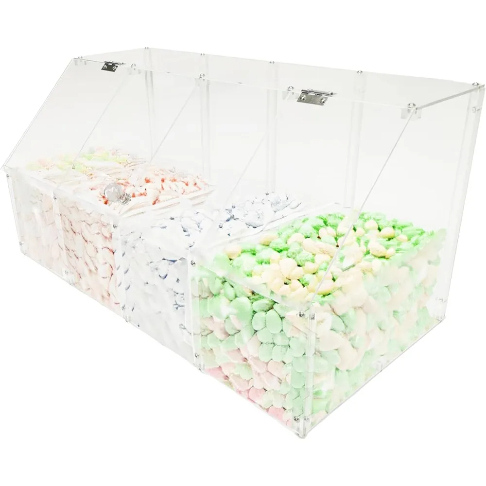 

Прозрачный акриловый контейнер с 4 отделениями и крышкой для хранения конфет, хлопьев, шоколада, кофе. Видео по сборке в комплекте.