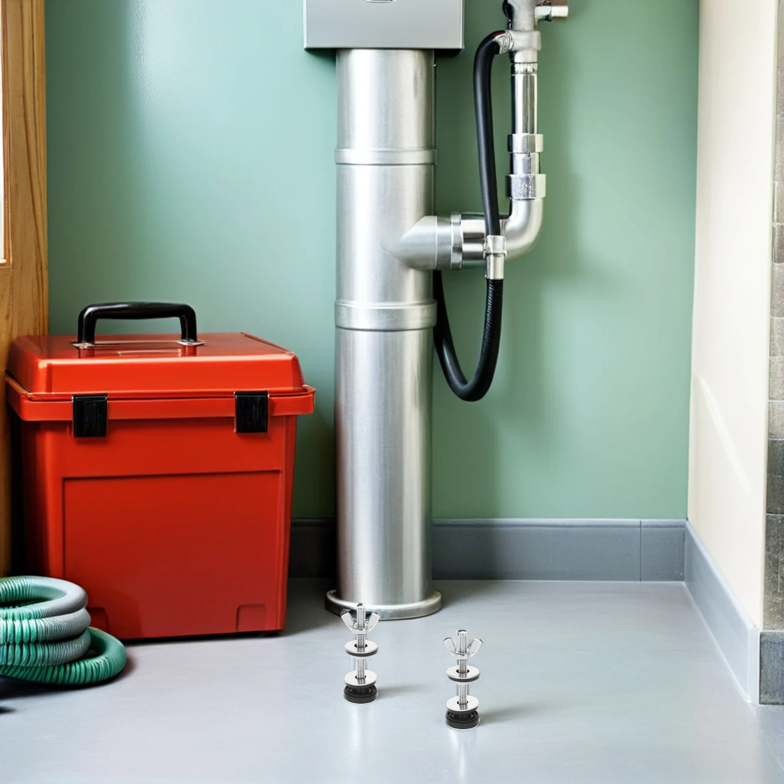 

4Pcs Stainless Steel Toilet Bolts M6 Tank Anchor Fasteners with Rubber Washers Complete Hardware Kit for Universal Toilet Repair