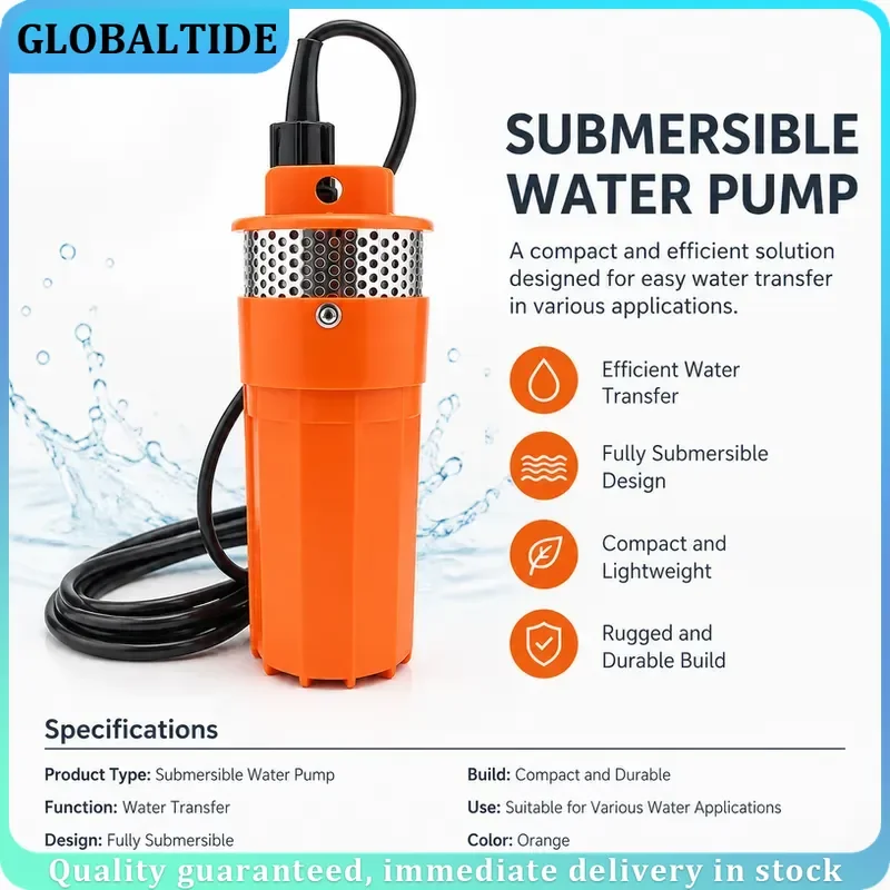 DC 12V 360LPH 70M Lift,Small Submersible Solar energy Water Pump Outdoor Garden Deep Well Car Wash bilge Cleaning 12 v