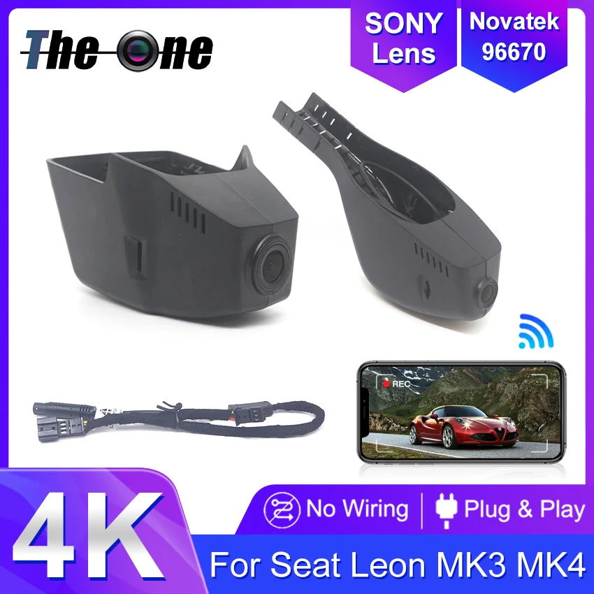 For Seat Leon MK3 MK4 2017-2025 Front and Rear 4K Dash Cam for Car Camera Recorder Dashcam WIFI Car Dvr Recording Devices