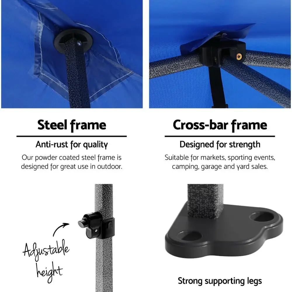 3x6M أكشاك، خيمة تخييم منبثقة سرادق قابلة للطي الأزرق شرفات المراقبة حديقة في الهواء الطلق حفل زفاف المظلة فناء مرآب، مقاومة للماء