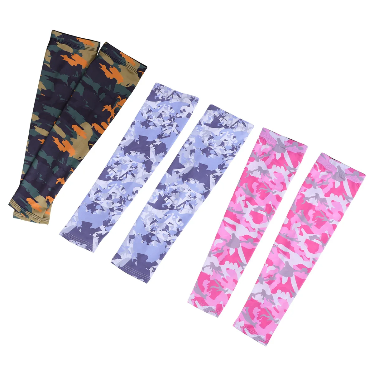 

Camouflage Arm Sleeves UV Protection Ice Silk Sunscreen Cuff Elbow Forearm Guard Non Slip Breathable Compression