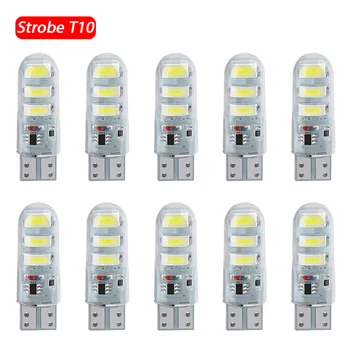 20 個 T10 LED W5W ストロボ車のライト Canbus 点滅信号ランプ車両駐車幅ライトストロボクリアランスインジケータ 12V