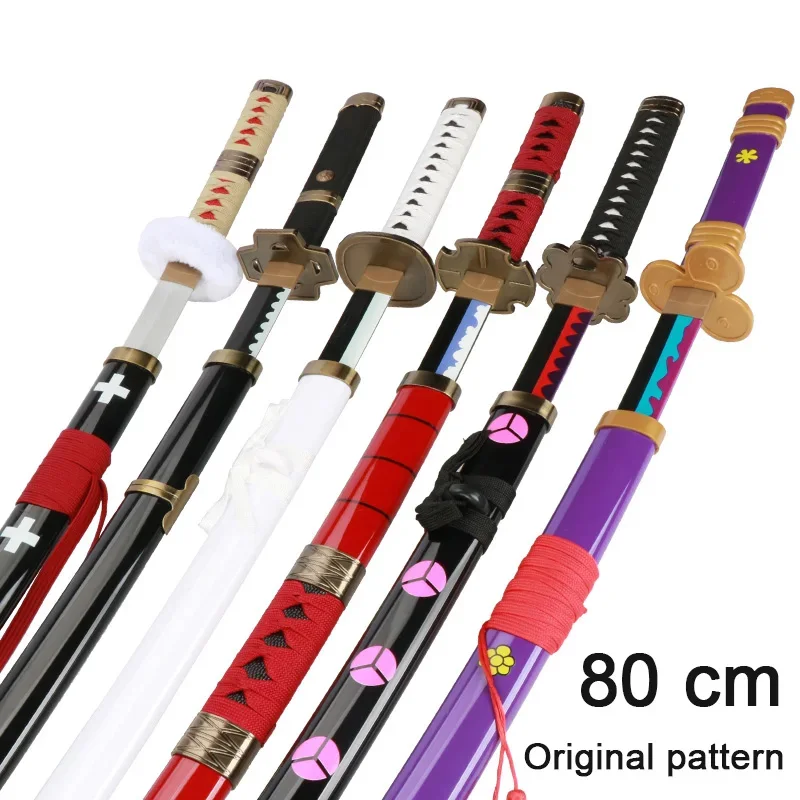 Anime Cosplay Wood Swords 80cm Roronoa Zoro Katana Kitetsu Yama Enma Japanese Samurai sword Katana Original