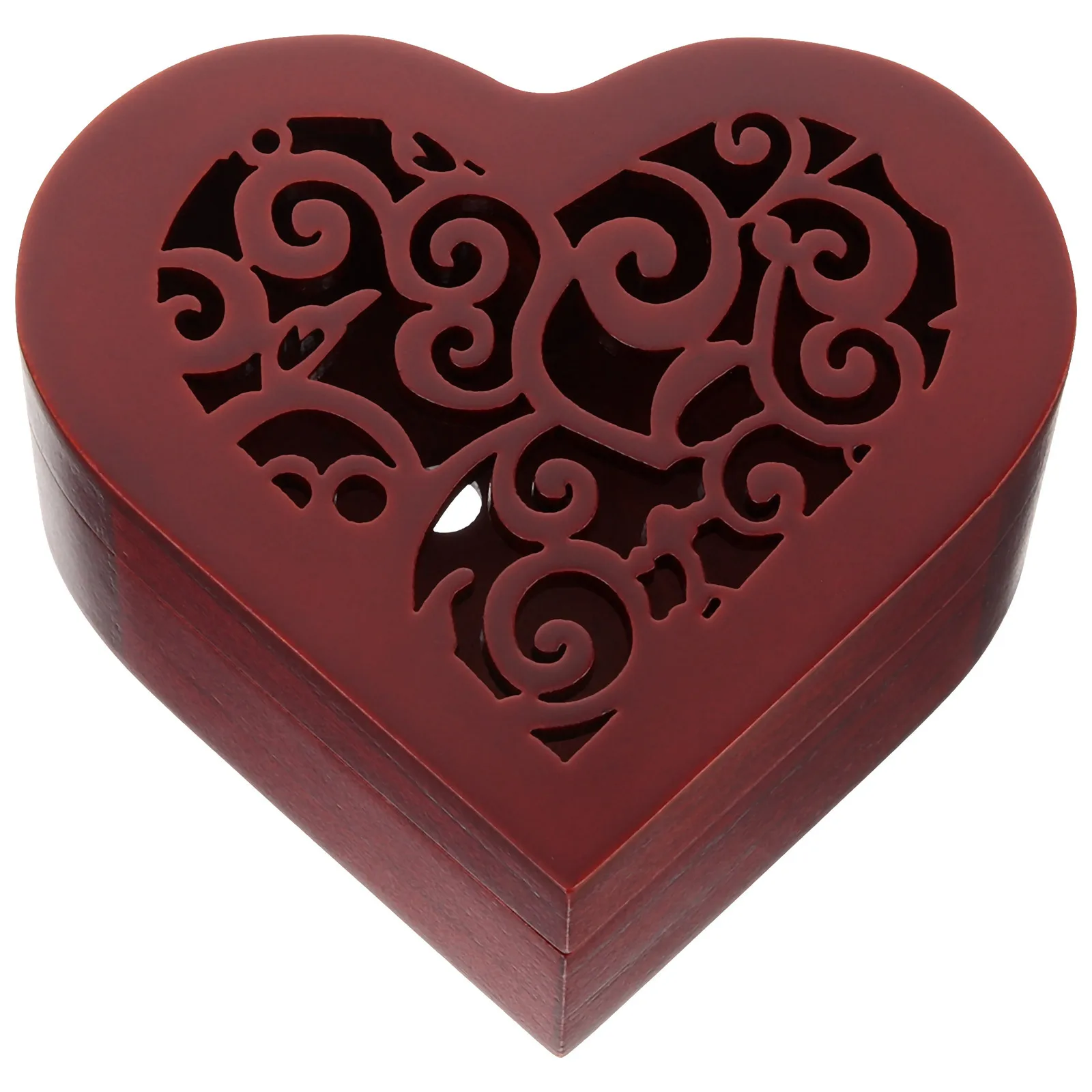 صندوق تشغيل الموسيقى الخشبي على شكل قلب تصميم مجوف لتقوم بها بنفسك الحرفية لعيد الميلاد عيد الميلاد حفل زفاف هدية ديكور الجدول زخرفة #2