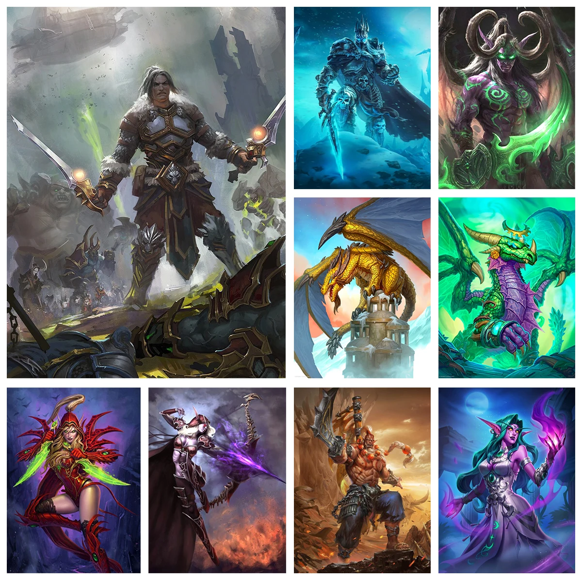 Kit de pintura de diamante DIY Lich King para cartel de Warcraft, bordado de diamantes, Fans de juegos, decoración del hogar, regalo hecho a mano para adultos