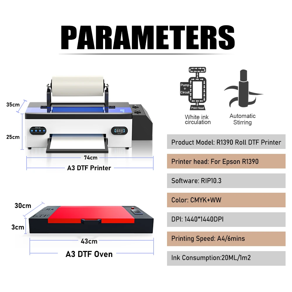 A3 DTF Printer imprimante dtf A3 Heat Transfer Print Directly Transfer Film DTF Printer For T-Shirt Fabric t shirt print machine