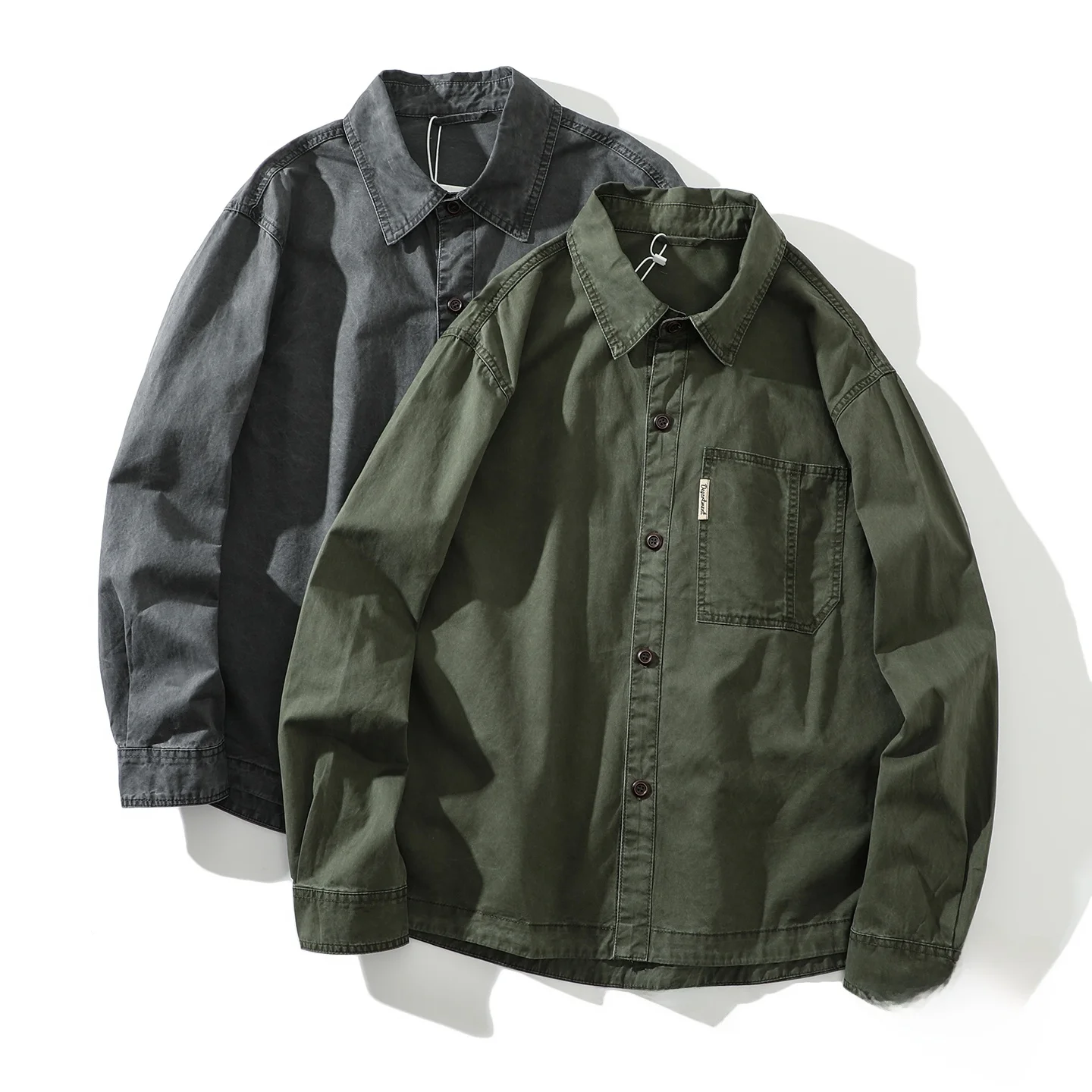 

Мужская хлопковая рабочая рубашка-куртка Trade King, свободный крой, повседневная, с длинным рукавом, стандартная модель, дышащая, комфортная