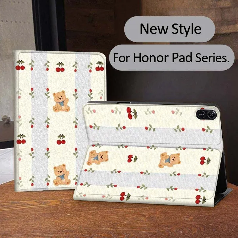 

Cherry Pattern Creative Design Case For Honor Magic Pad 6 7 X8 V6 V7 Pro V8 X9 8 V8 9 13 X8a 2 V9 GT X9a X9 GT2 13.3 Inch Tablet