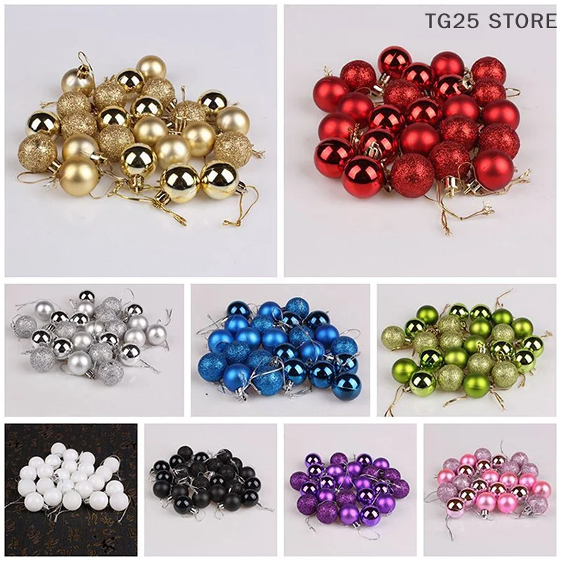 24 قطعة شجرة عيد الميلاد معلقة قلادة عيد الميلاد الكرة الحلي شجرة عيد الميلاد كرات احتفالية لوازم الحفلات زينة عيد الميلاد #4