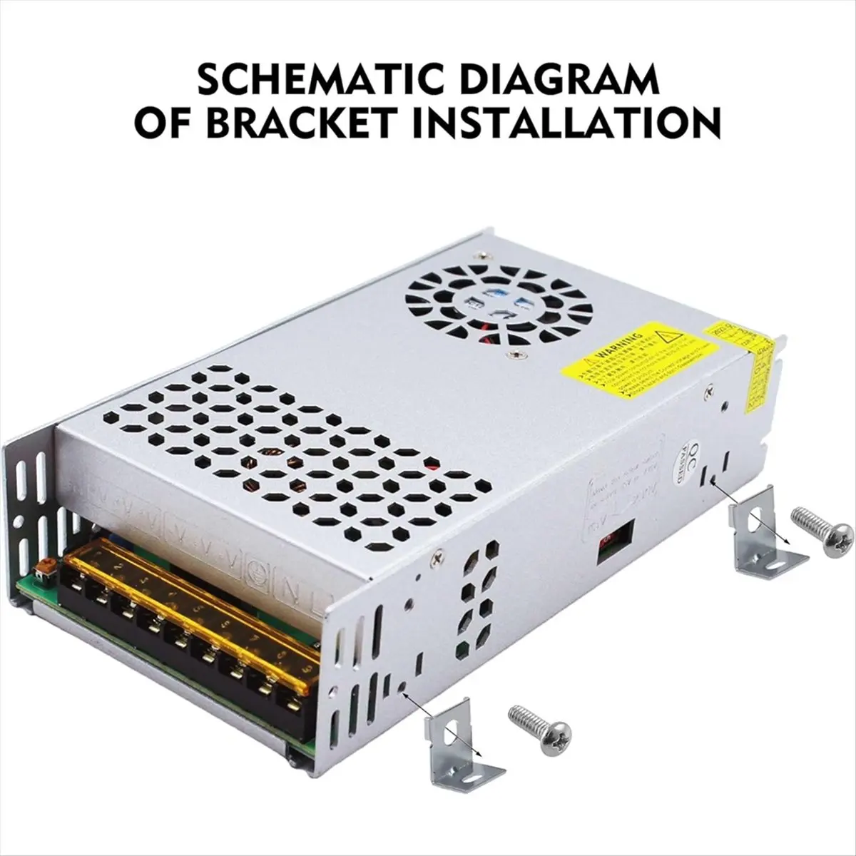 

Импульсный источник питания из алюминиевого сплава 12 В, 40 А, 480 Вт - регулируемый источник питания, подходит для светодиодов/мониторинга/автомобилей