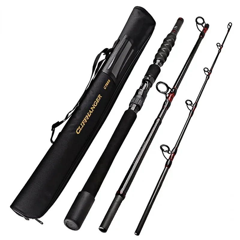 NONE 1,8 m 2,1 m 2,4 m Qualität Boot Salzwasser 40T Carbon Angelrute 30-50Lb 3 Pce Surf Spinnrute locken 80-250g Reise Pole Kostenlose Tasche 3