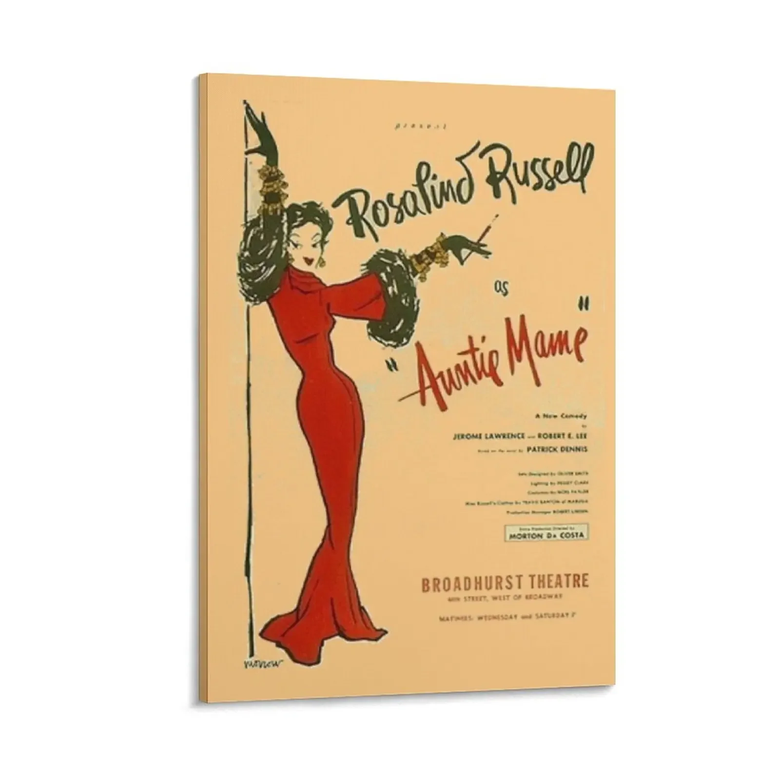 

Auntie Mame, Rosalind Russell playbill Canvas Painting anime room decor aesthetic room decor Decorative picture