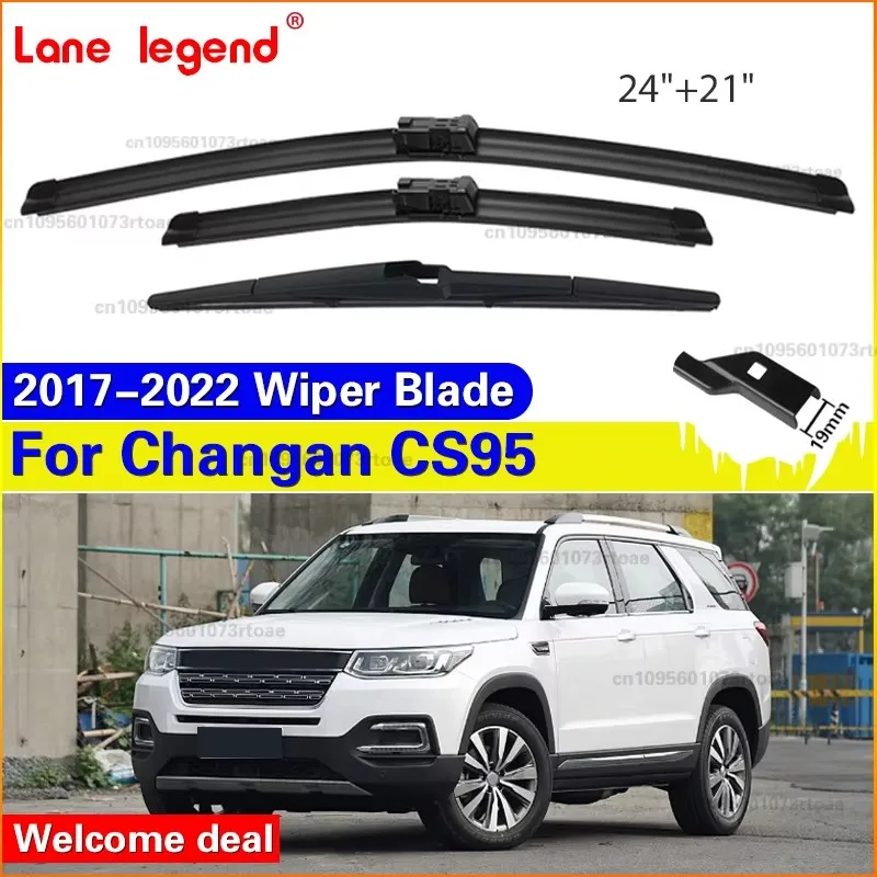 

Car Front Rear Wiper Blades Set For Changan CS95 2017 2018 2019 2020 2021 2022 Windshield Windscreen Brushes Accessories Rubber