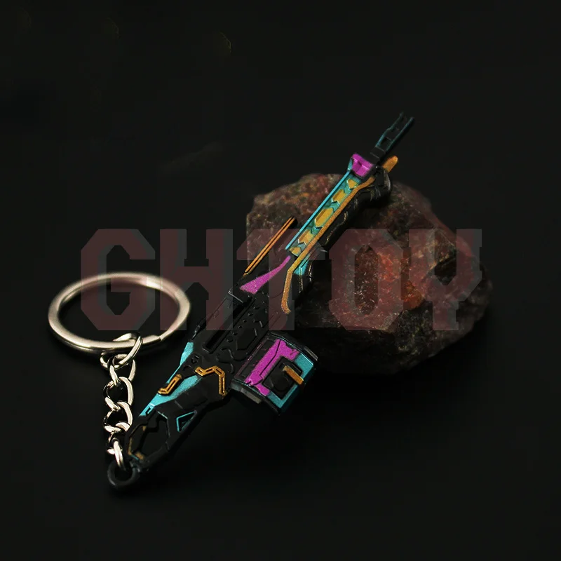8 cm/3,14 in Valorant Mini Metall Pistole Schlüsselanhänger Odin Elektrische Illusion PuPu Spiel Peripherie Waffe Modell Anhänger Zubehör geschenke